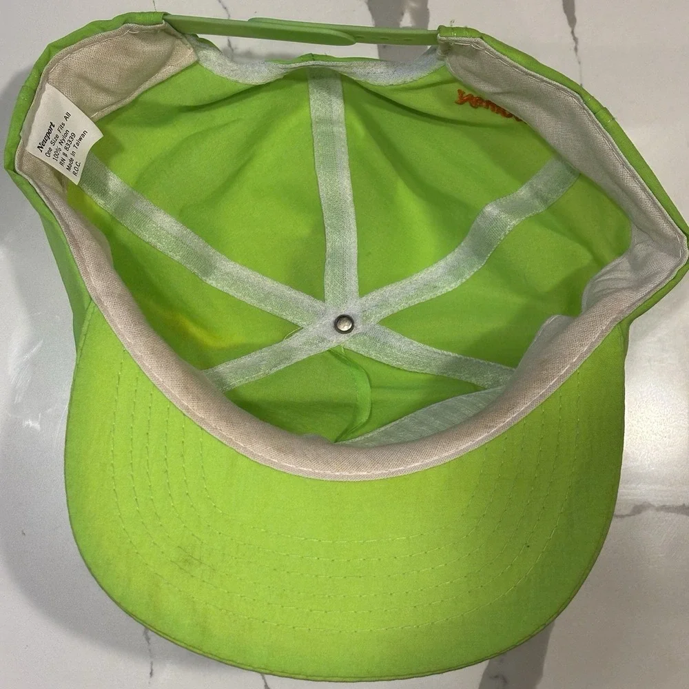 Vintage Newport Cigarette Logo Neon Green Nylon Snapback Cap Hat‎ 90s Promo